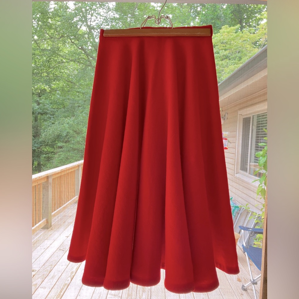 Pendleton 1950’s 100% Virgin Wool Red 24” waist Vintage circle skirt rare